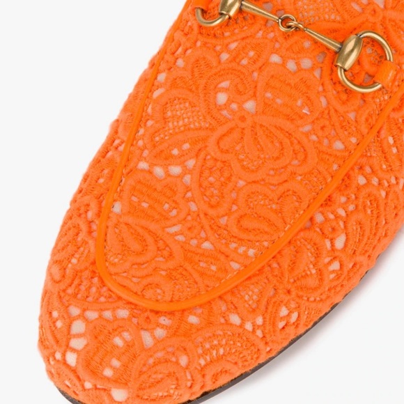 Gucci orange princetown lace mules NWB 39 - Picture 3 of 9